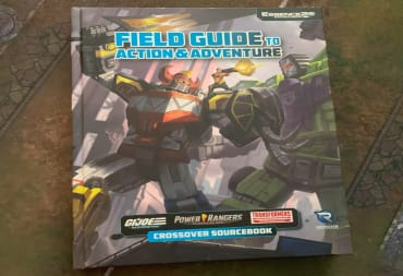 A screenshot of the Essence20 Field Guide to Action & Adventure book on a gaming table.
