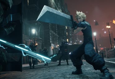 Cloud readying his sword in Final Fantasy VII Remake.
