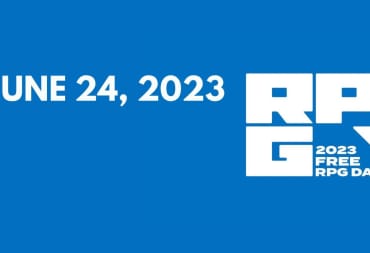 The logo for Free RPG Day 2023 on a blue background with the date of June 24 2023 visible.