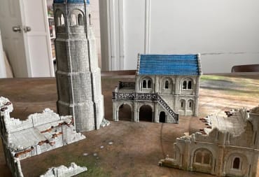 An image of painted Games Workshop Gondor Ruins