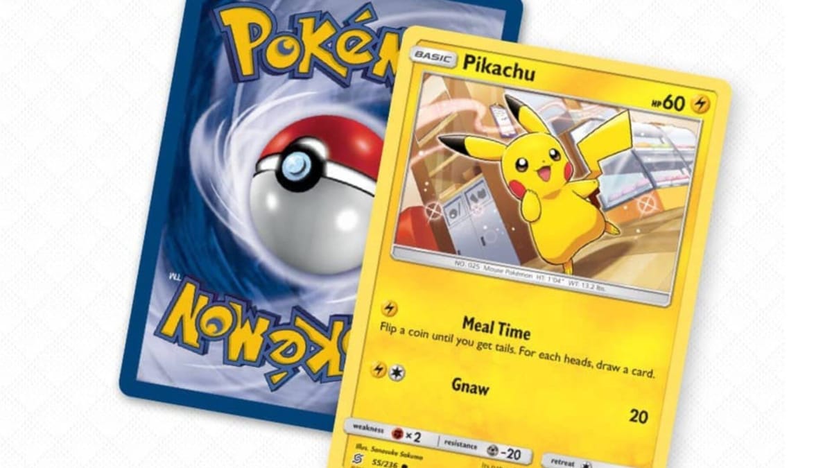 Pikchu Pokemon Card and the back of Pokemon Card