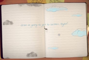 Izzy from Lost Words writes in her journal, wondering if her grandma will recover from a stroke