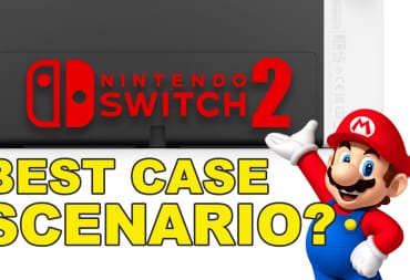 Mario pointing to Nintendo Switch labeled NINTENDO SWITCH 2. Text Reads Best case scenario.
