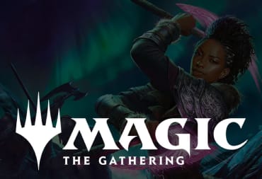 Magic the Gathering key art image featuring a female character attacking an unknown subject with an engraved axe with other soldiers in the background