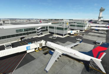 Microsoft Flight Simulator New York-JFK Airport with Delta Being 737-800 at Gate 37
