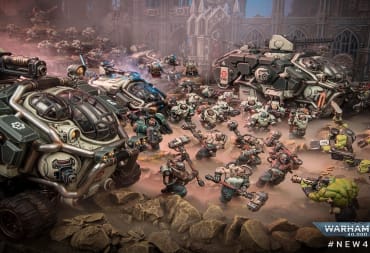 An army of Votann and Orks from Warhammer 40k.