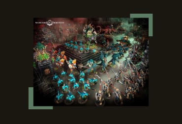 An image of the Warhammer Seraphon Army Set in action, going in for the attack on a fully built set.