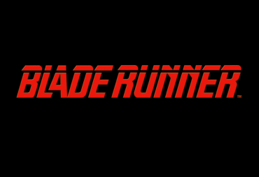 The title Blade Runner in Red Text